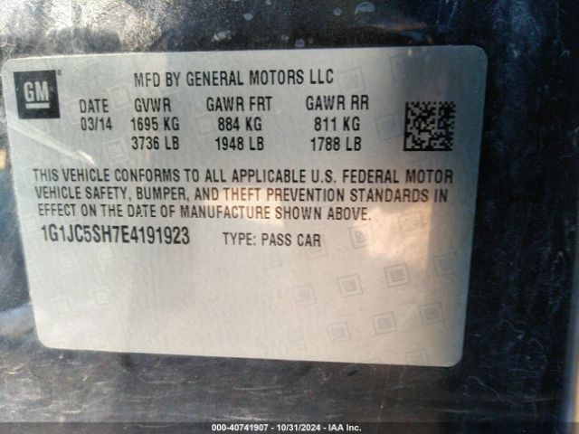 1G1JC5SH7E4191923 Chevrolet Sonic Lt Auto