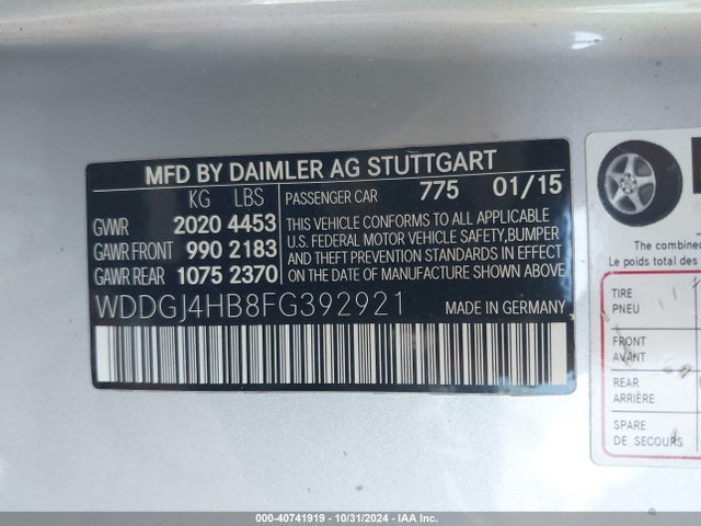 WDDGJ4HB8FG392921 Mercedes-Benz C 250