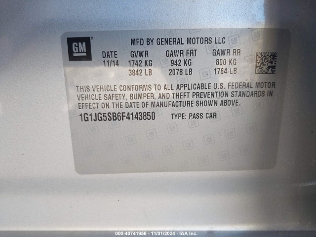 Chevrolet Sonic Rs Auto 2015 1G1JG5SB6F4143850 Image 9