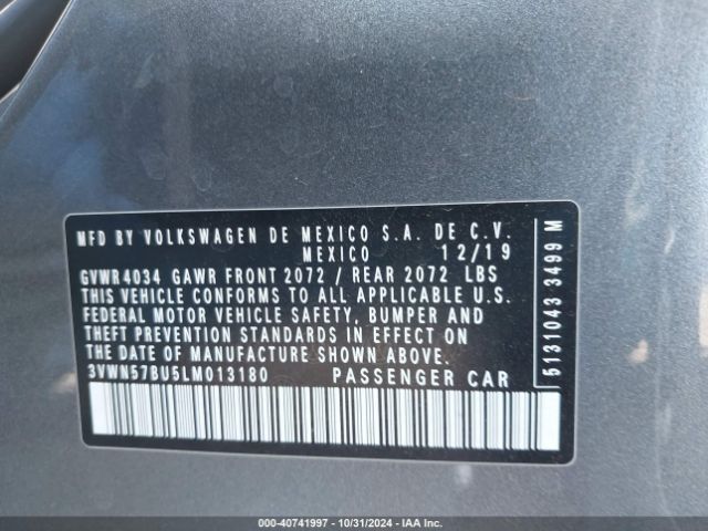 3VWN57BU5LM013180 Volkswagen Jetta 1.4t R-line/1.4t S