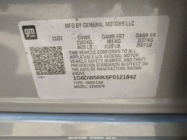 1G6DW5RK6P0121842 Cadillac CT5 LUXURY