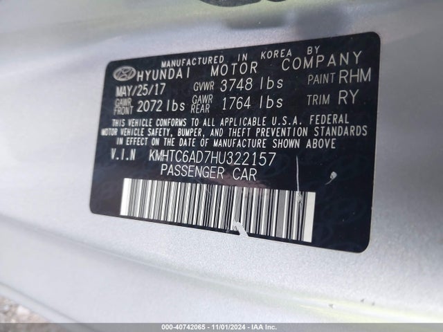 Hyundai Veloster Value Edition 2017 KMHTC6AD7HU322157 Image 9