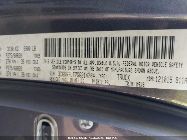 3C6RR7LT7GG214704 RAM 1500 Big Horn