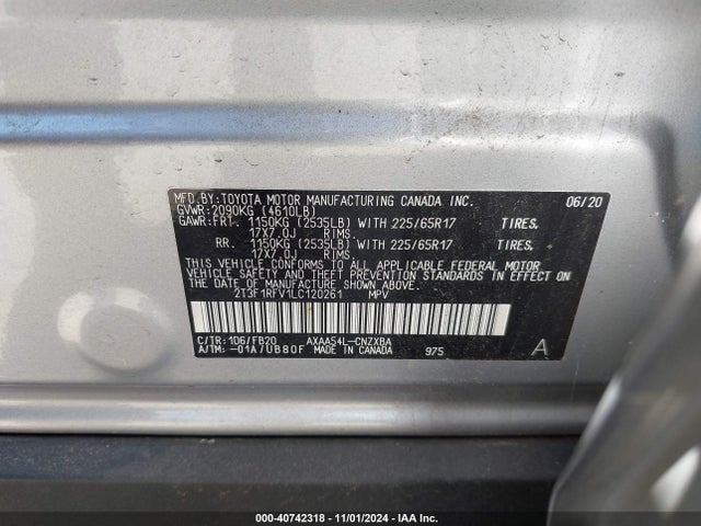 Toyota RAV4 LE 2020 2T3F1RFV1LC120261 Image 9