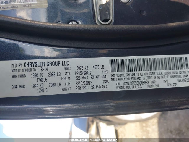 Jeep Patriot Latitude 2014 1C4NJRFB9ED885993 Image 9