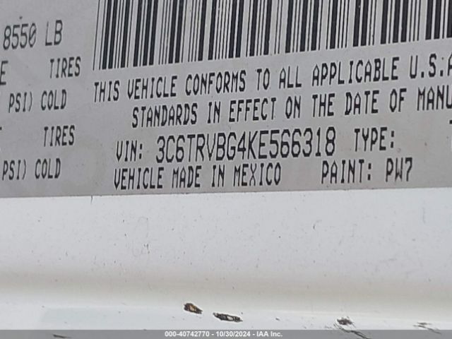3C6TRVBG4KE566318 RAM Promaster 1500 136 Wb