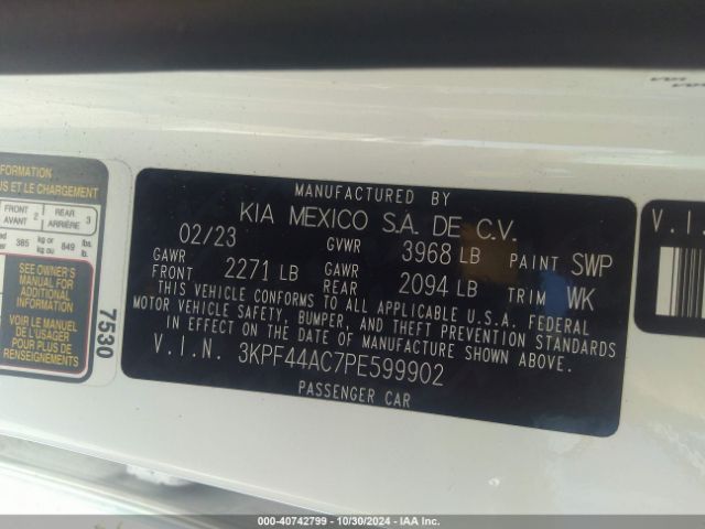 2023 KIA FORTE 3KPF44AC7PE599902 Photo 8