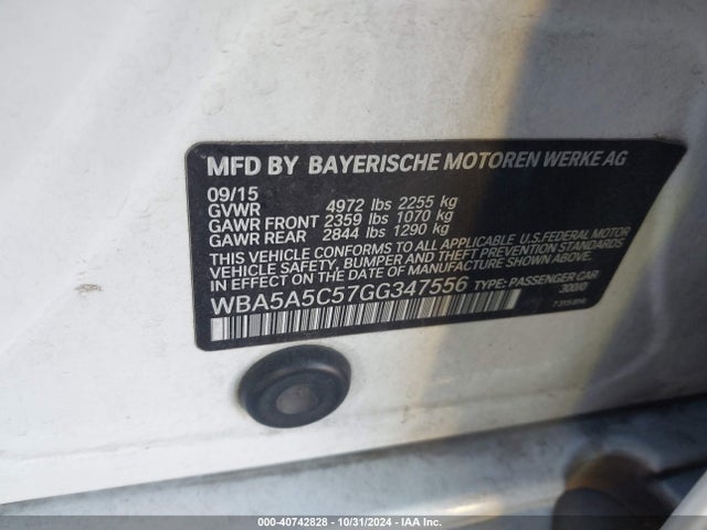 WBA5A5C57GG347556 BMW 528I