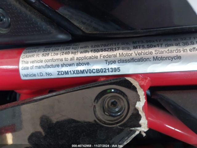2012 DUCATI SUPERBIKE ZDM1XBMV0CB021395 Photo 9