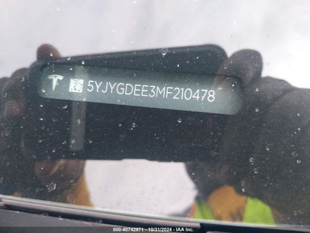 5YJYGDEE3MF210478 Tesla Model Y Long Range Dual Motor All-wheel Drive