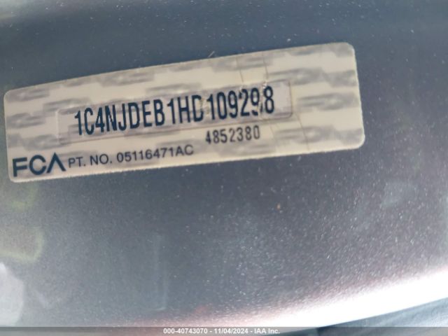1C4NJDEB1HD109298 Jeep Compass High Altitude 4x4