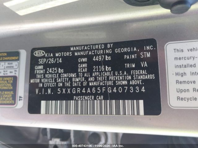 5XXGR4A65FG407334 KIA Optima Sx Turbo