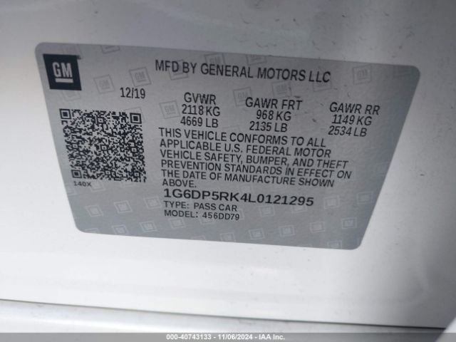 1G6DP5RK4L0121295 Cadillac Ct5 Sport
