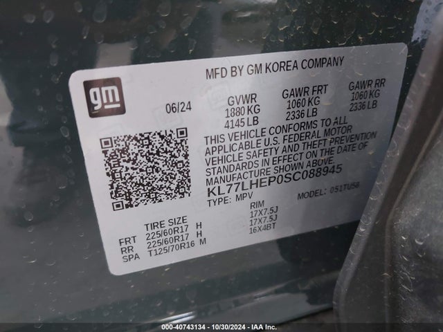 Chevrolet Trax Fwd Lt 2025 KL77LHEP0SC088945 Image 9
