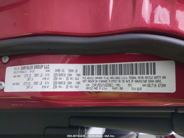 1C4PJMDS1FW533611 Jeep Cherokee Limited