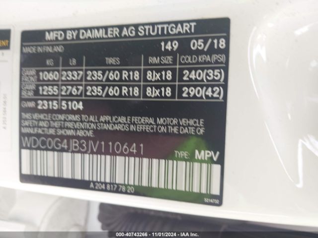WDC0G4JB3JV110641 Mercedes-Benz GLC 300