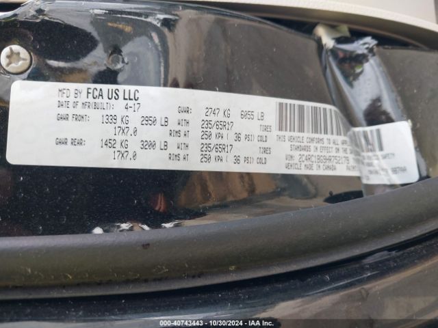 2C4RC1BG9HR752179 Chrysler Pacifica Touring-l