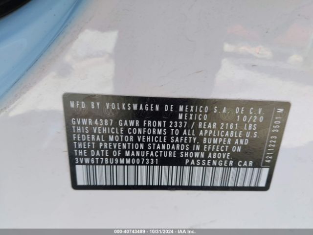 3VW6T7BU9MM007331 Volkswagen Jetta Gli 2.0t Autobahn/2.0t S