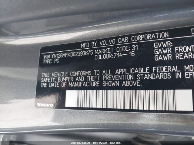 YV126MFK0G2393675 Volvo S60 T5 Drive-e Premier