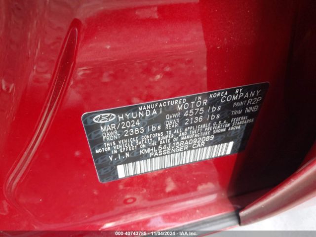 KMHL54JJ5RA092089 Hyundai Sonata Hybrid Limited