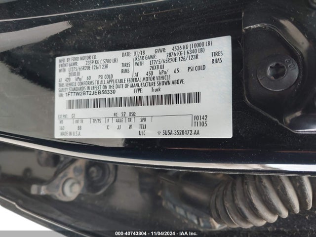 Ford F-250 Platinum 2018 1FT7W2BT2JEB58330 Image 9