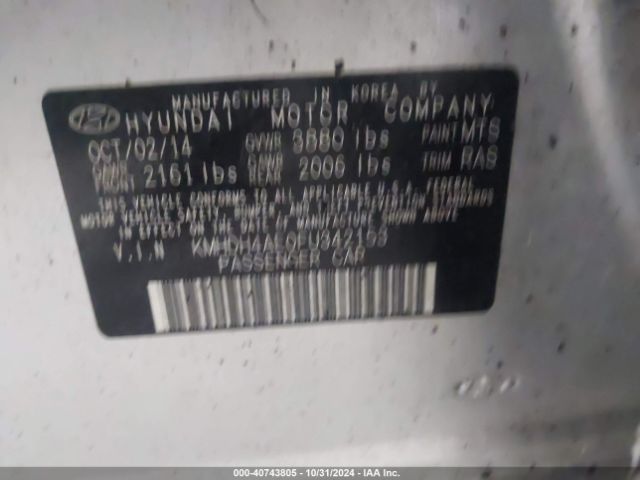 KMHDH4AE0FU342153 Hyundai Elantra Se (ulsan Plant)