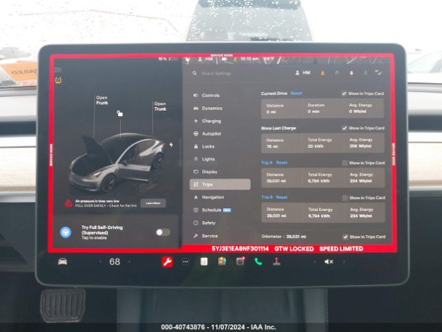 5YJ3E1EA8NF301114 Tesla Model 3 Rear-wheel Drive