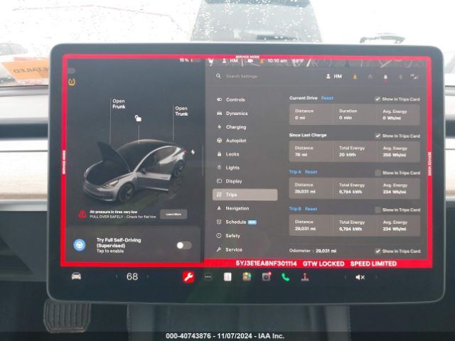 5YJ3E1EA8NF301114 Tesla Model 3 Rear-wheel Drive