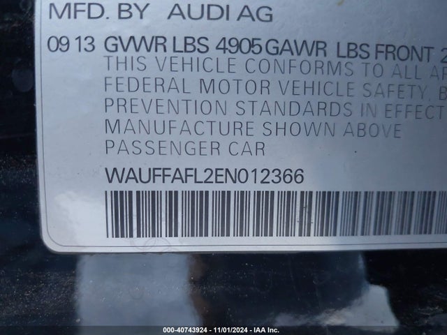 Audi A4 2.0t Premium 2014 WAUFFAFL2EN012366 Image 9