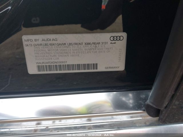 2013 AUDI A8 L WAUR2AFDXDN030937 Photo 8