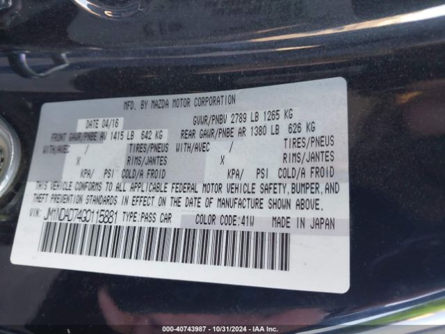 JM1NDAD74G0115881 Mazda Mx-5 Miata Grand Touring