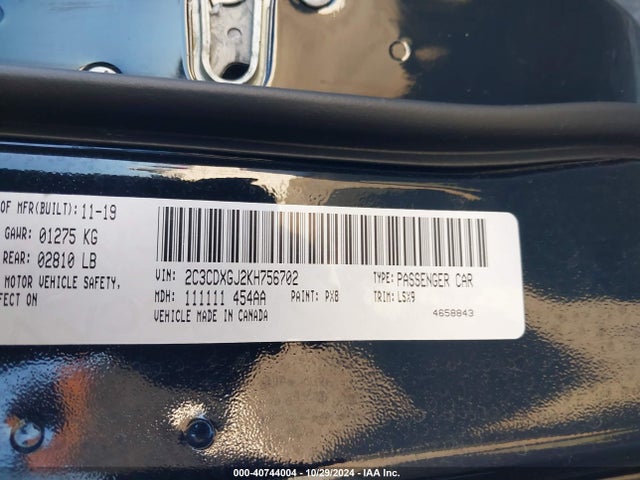 2C3CDXGJ2KH756702 Dodge Charger Scat Pack Rwd