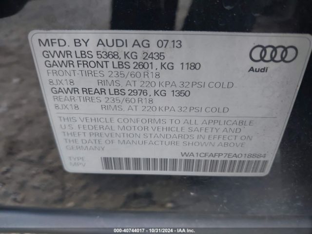 WA1CFAFP7EA018884 Audi Q5 2.0t Premium