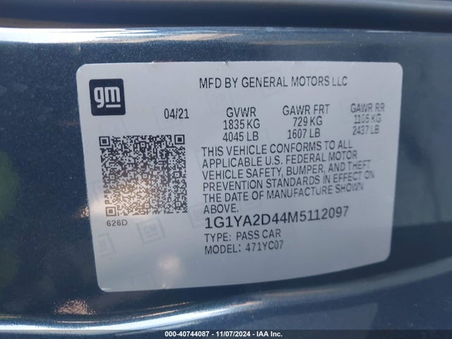 Chevrolet Corvette Stingray Rwd  1lt 2021 1G1YA2D44M5112097 Image 9