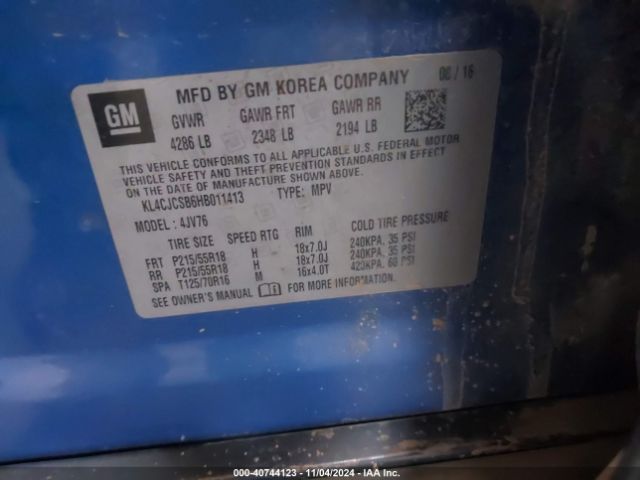 KL4CJCSB6HB011413 Buick Encore Essence