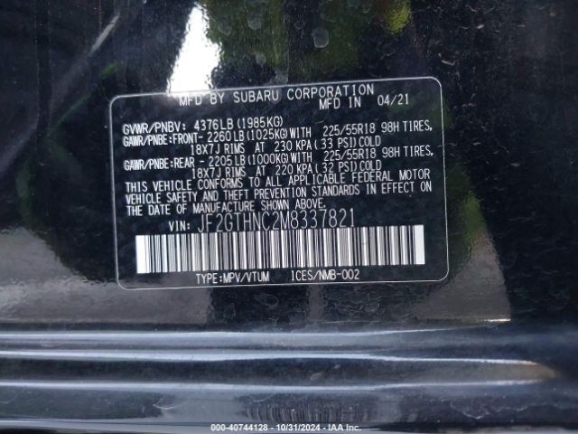 JF2GTHNC2M8337821 Subaru Crosstrek Limited