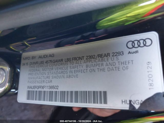 WAUEFGFFXF1136502 Audi A3 2.0t Premium