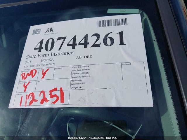 Honda ACCORD EX 2015 1HGCR2F7XFA025673 Image 17