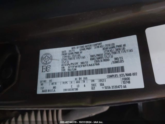 1FTFW1EF6FFA63766 Ford F-150 Xlt