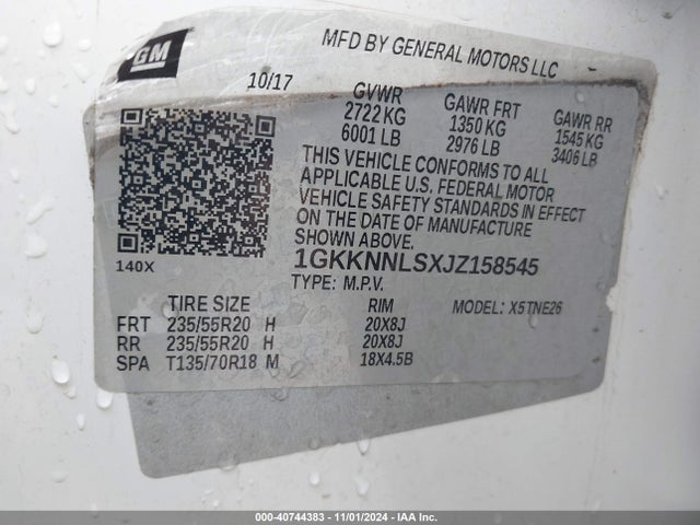 1GKKNNLSXJZ158545 GMC Acadia Slt-2