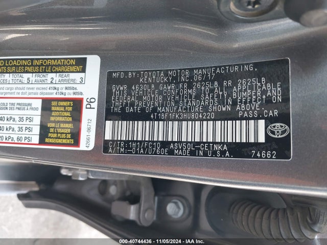 Toyota CAMRY LE 2017 4T1BF1FK3HU804220 Image 9