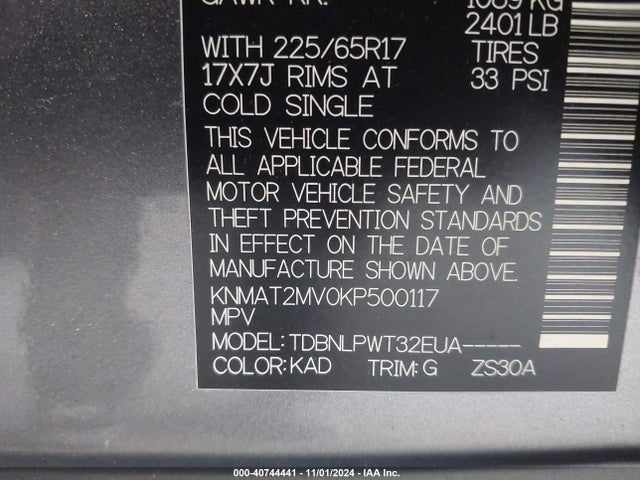 Nissan ROGUE S 2019 KNMAT2MV0KP500117 Image 9