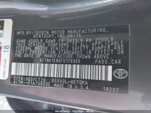 4T1BK1EB6FU176969 Toyota Avalon Xle Touring