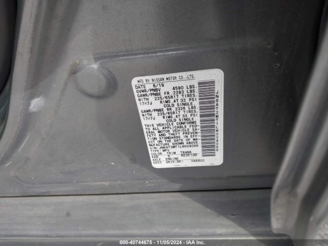 JN8AT2MT1LW004088 Nissan Rogue S Fwd