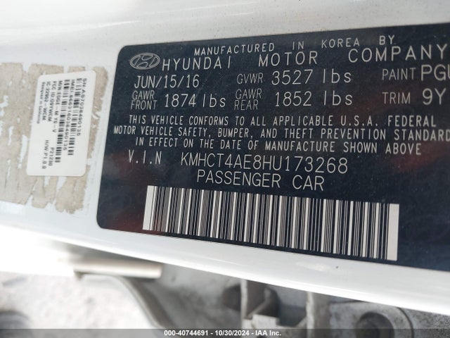 Hyundai ACCENT SE 2017 KMHCT4AE8HU173268 Image 9