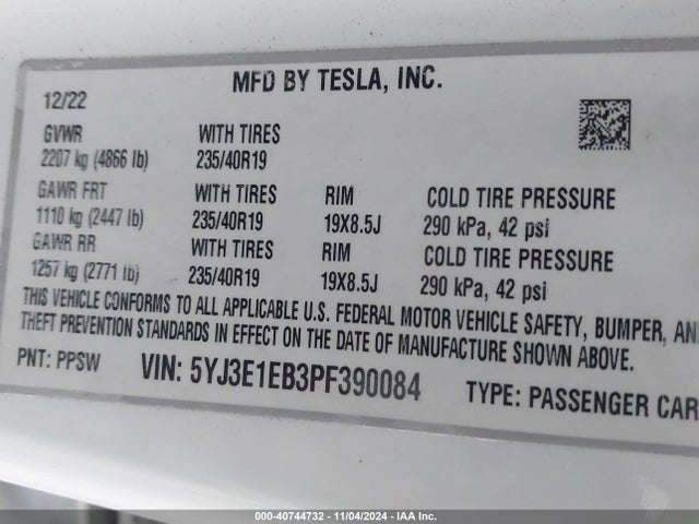 2023 TESLA MODEL 3 5YJ3E1EB3PF390084 Photo 8