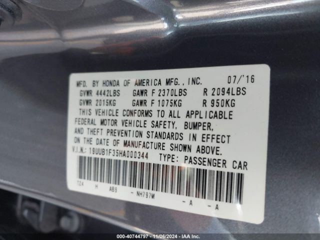 19UUB1F35HA000344 Acura TLX