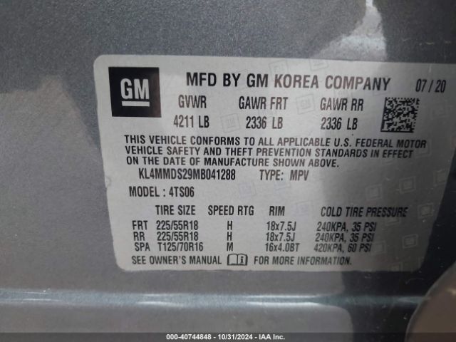 KL4MMDS29MB041288 Buick Encore Gx Fwd Select