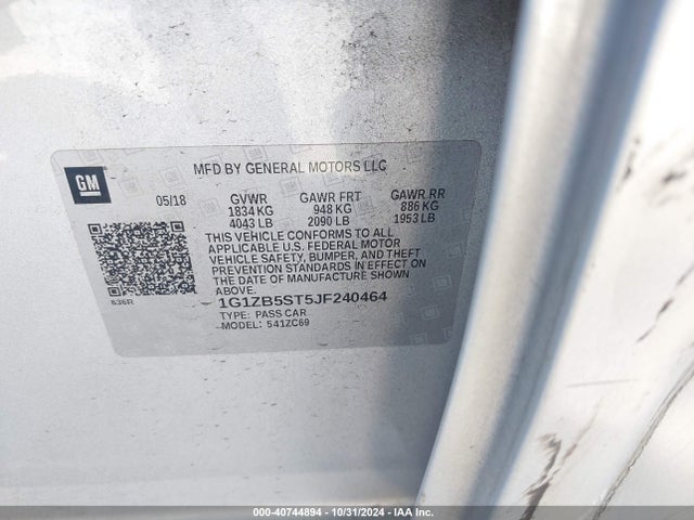 Chevrolet Malibu 1ls 2018 1G1ZB5ST5JF240464 Image 9