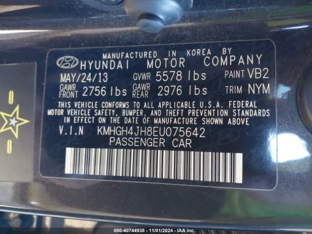 KMHGH4JH8EU075642 Hyundai Equus Signature